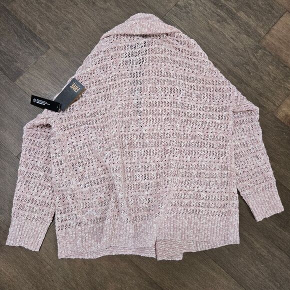 $108 Frye Knit Open Front Cardigan Sweater Women’s Size L Pale Mauve - Picture 9 of 9